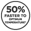 Достижение оптимальной температуры на 50% быстрее*