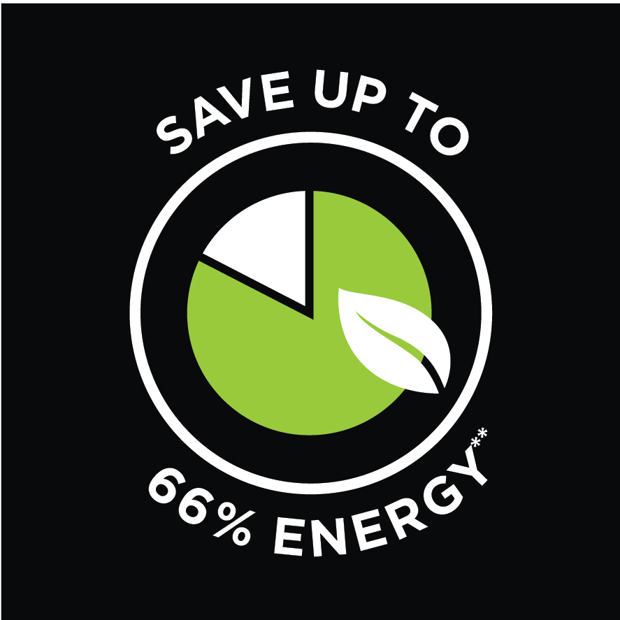 Save Up To 66% Energy**