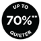 Up to 70% Quieter