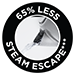 65% Less Steam Escape***