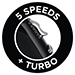 5 velocità e funzione turbo